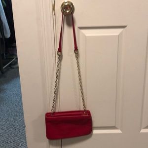Red Pleather Shoulder Bag